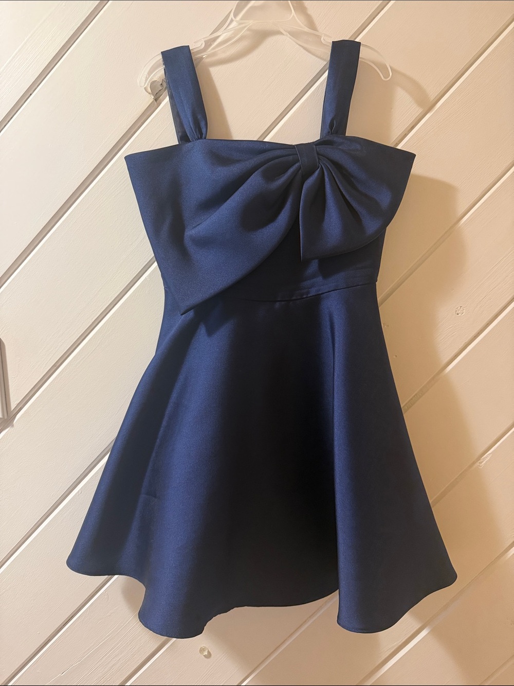 Rare Editions Navy Bow-Front Girls' Party Dress